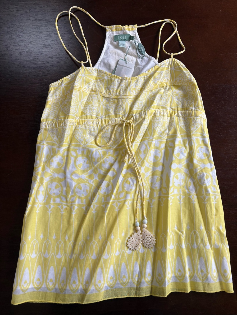 Hoss Yellow Printed Drawstring Tank Top